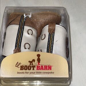 Lil' Boot Barn Kids Tan and White Boots